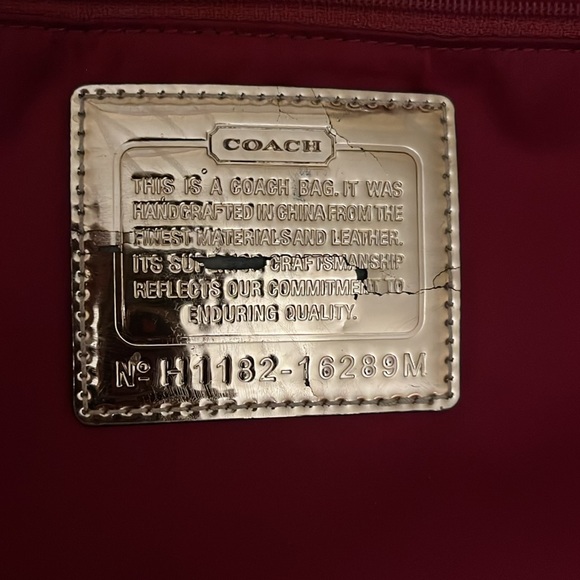 Limited edition, COACH POPPY KHAKI/RED LAURA SECRET ADMIRER LARGE TOTE BAG - Picture 14 of 16
